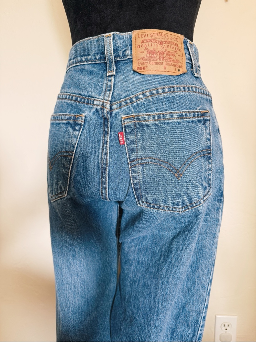 Levi's Medium Blue High-Waist Straight Jeans